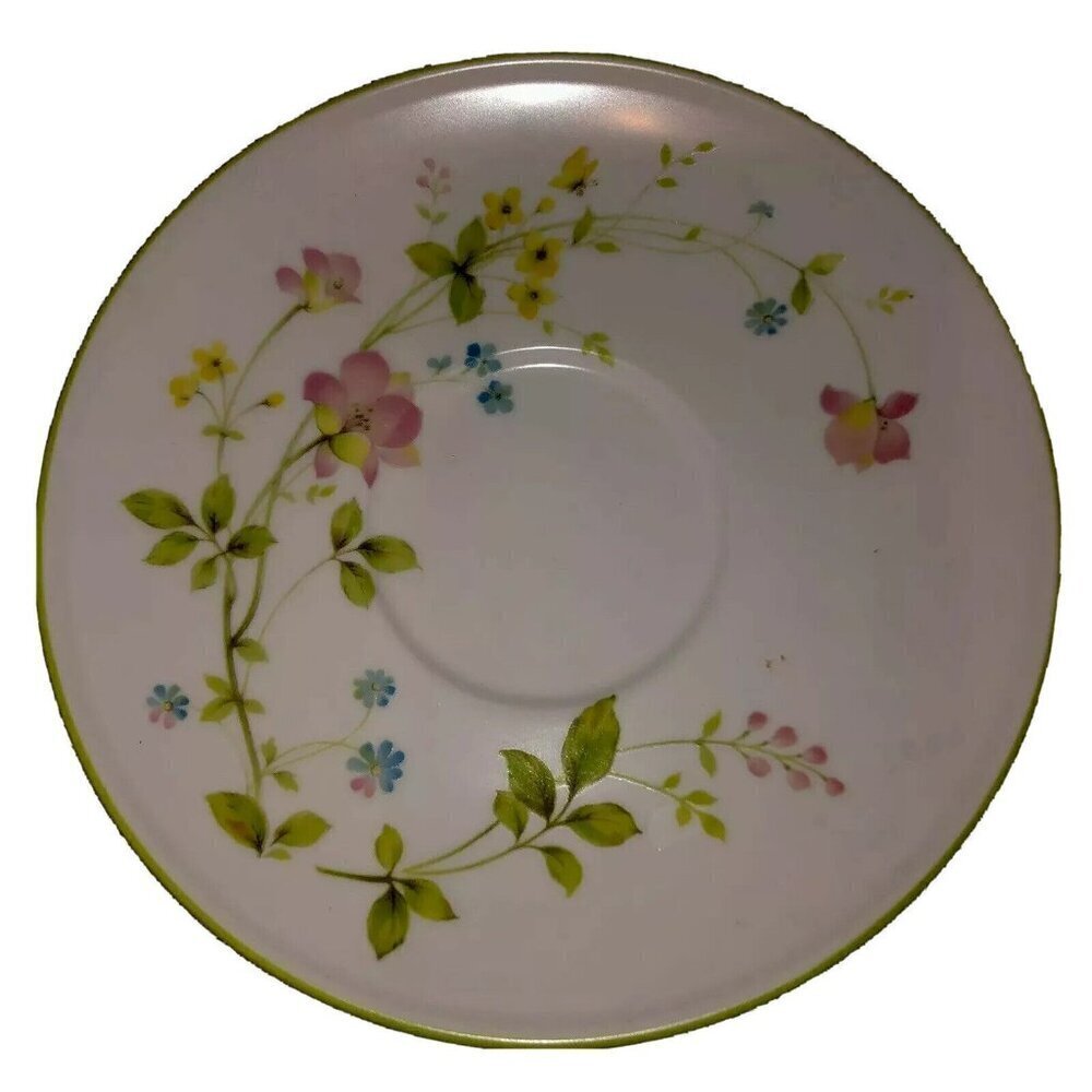 Noritake Progression China 9080 Clear Day Floral Teacup Saucer Japan Vintage